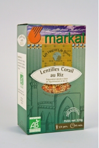 Lentilles Corail au Riz Produit Bio AB