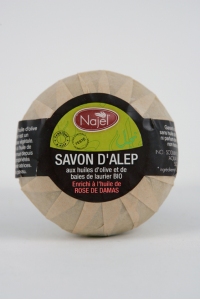 Savon d�Alep Bio Enrichi � l'Huile de Rose de Damas 