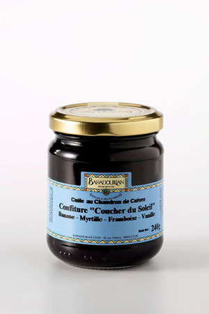 Confiture de Banane, Myrtille et Framboise «Coucher du Soleil»