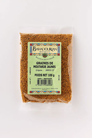 Graines de Moutarde Jaune: Bahadourian, Graines de Moutarde Jaune Sachet  100g, Epices