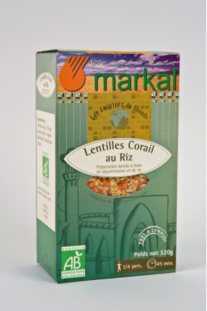 Lentilles Corail au Riz Produit Bio AB