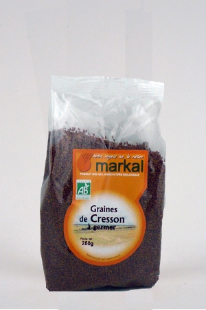 Graines de Cresson à Germer Produit Bio AB: Bahadourian, Graines de Cresson  à Germer Produit Bio AB Sachet 250g - Markal, Produits Bio AB