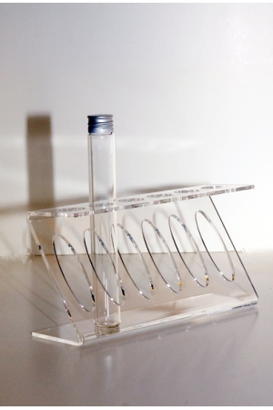 Support En Bois Pour 6 Tubes En Verre - Organisateur Pour Café, Thé, Épices, Grains (29.5x18x5.5 Cm)