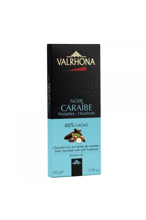 Chocolat Noir Valrhona Caraïbe aux Noisettes 66%