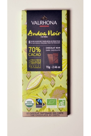 Chocolat Noir Valrhona BIO Andoa 70%